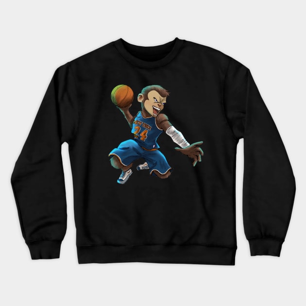 BASKETBALL MONKEY Crewneck Sweatshirt by CG Fan Art